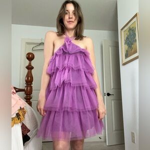 Vestique mini dress | NYT dress | tule dress | mauve dress | size medium